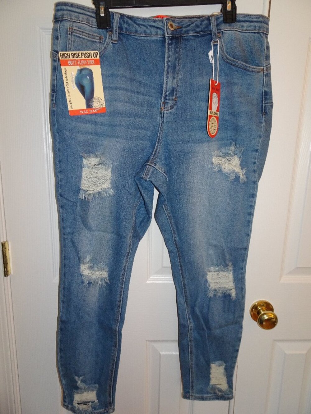 Wax Jean High Rise Capri Distressed Plus Size Jeans